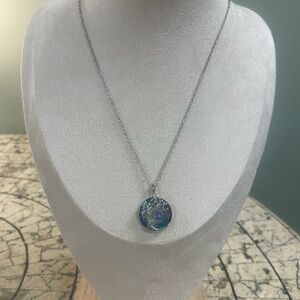 Sterling Silver and Blue Pendant Necklace